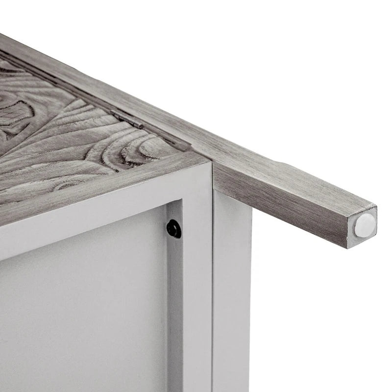 Armoire de rangement gris clair avec étagères, hauteur 30,71 po - 31,50 x 14,97 po