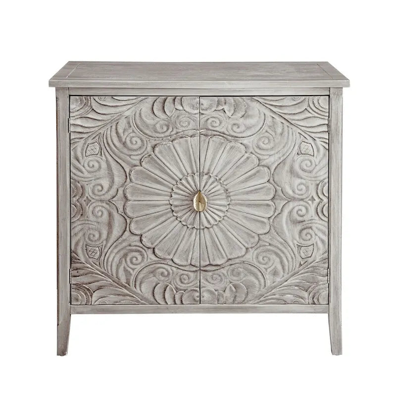 Armoire de rangement gris clair avec étagères, hauteur 30,71 po - 31,50 x 14,97 po