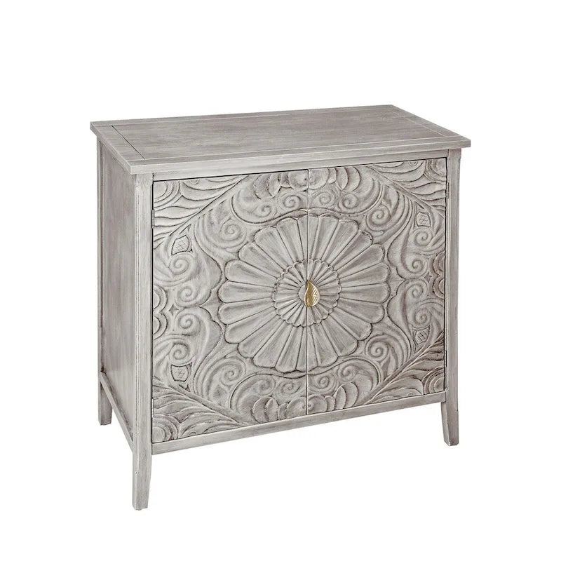 Armoire de rangement gris clair avec étagères, hauteur 30,71 po - 31,50 x 14,97 po