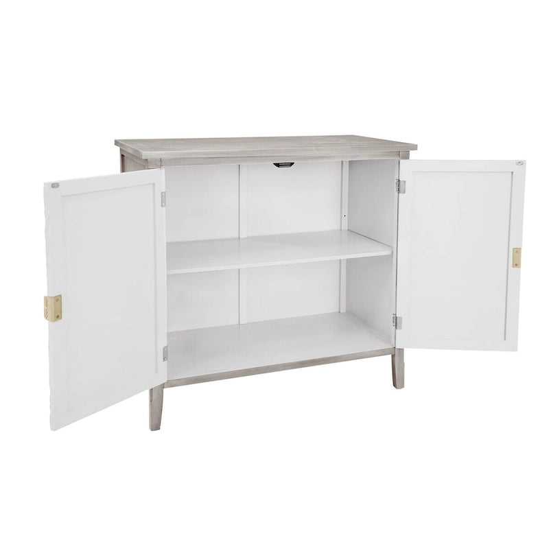 Armoire de rangement gris clair avec étagères, hauteur 30,71 po - 31,50 x 14,97 po