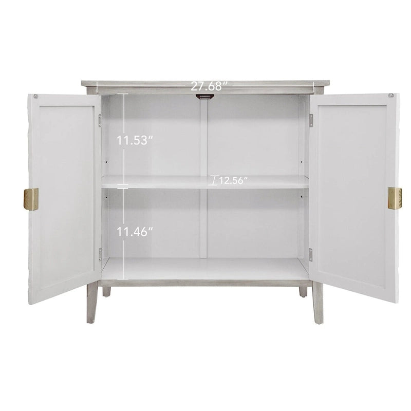 Armoire de rangement gris clair avec étagères, hauteur 30,71 po - 31,50 x 14,97 po