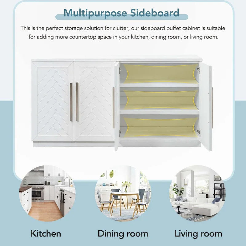 Buffet avec étagères réglables pour cuisine