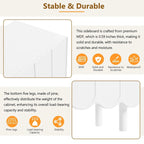 Meuble à chaussures à portes ondulées avec étagères réglables et 5 pieds en bois massif