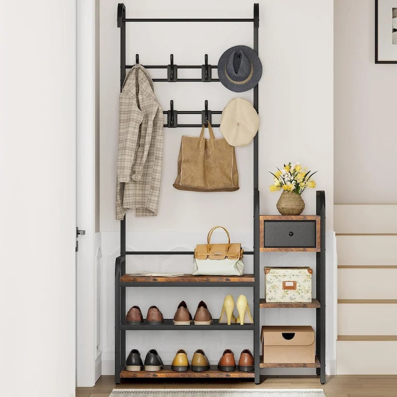 Banc de rangement pour entrée avec tiroir de rangement