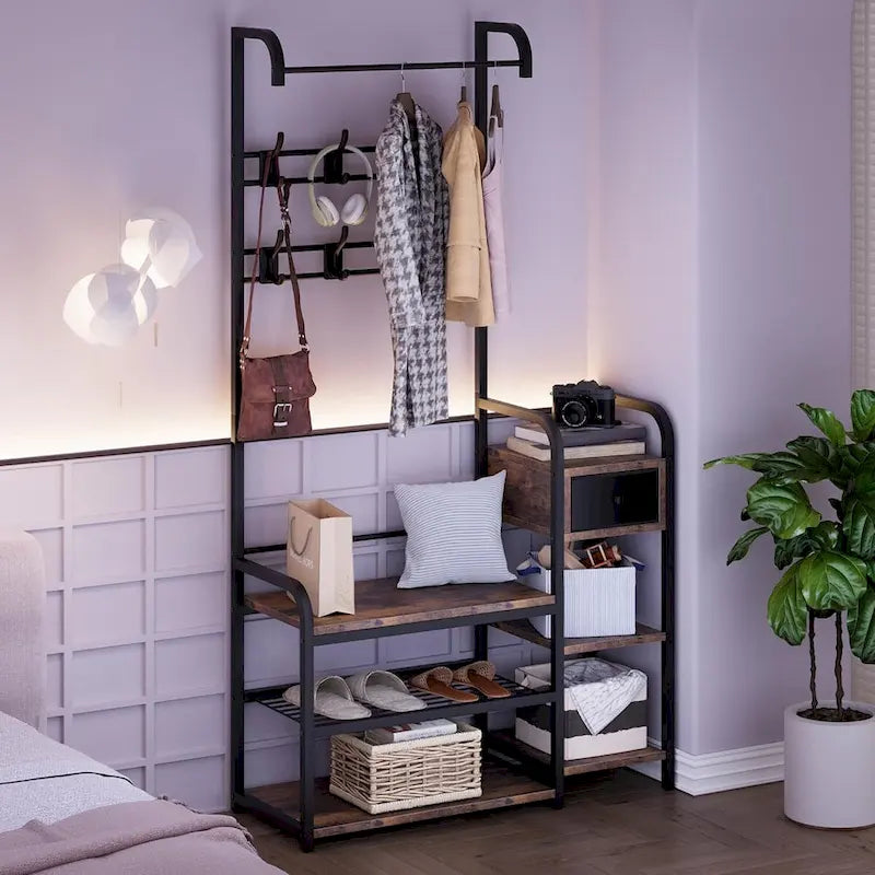 Banc de rangement pour entrée avec tiroir de rangement