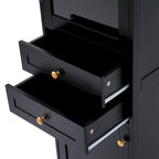 Tall Bathroom Storage Cabinet with Glass Doors