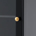 Armoire de rangement haute pour salle de bain avec portes vitrées