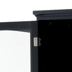 Armoire de rangement haute pour salle de bain avec portes vitrées