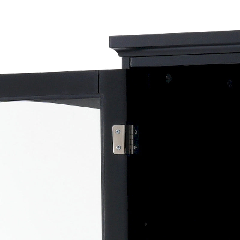 Armoire de rangement haute pour salle de bain avec portes vitrées