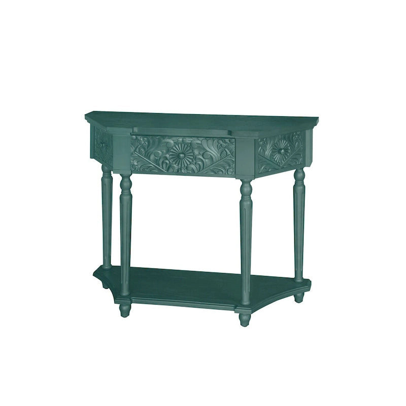 Table d'appoint à 1 tiroir, élégante table d'appoint sculptée à 1 tiroir pour salon, chambre, bureau, entrée