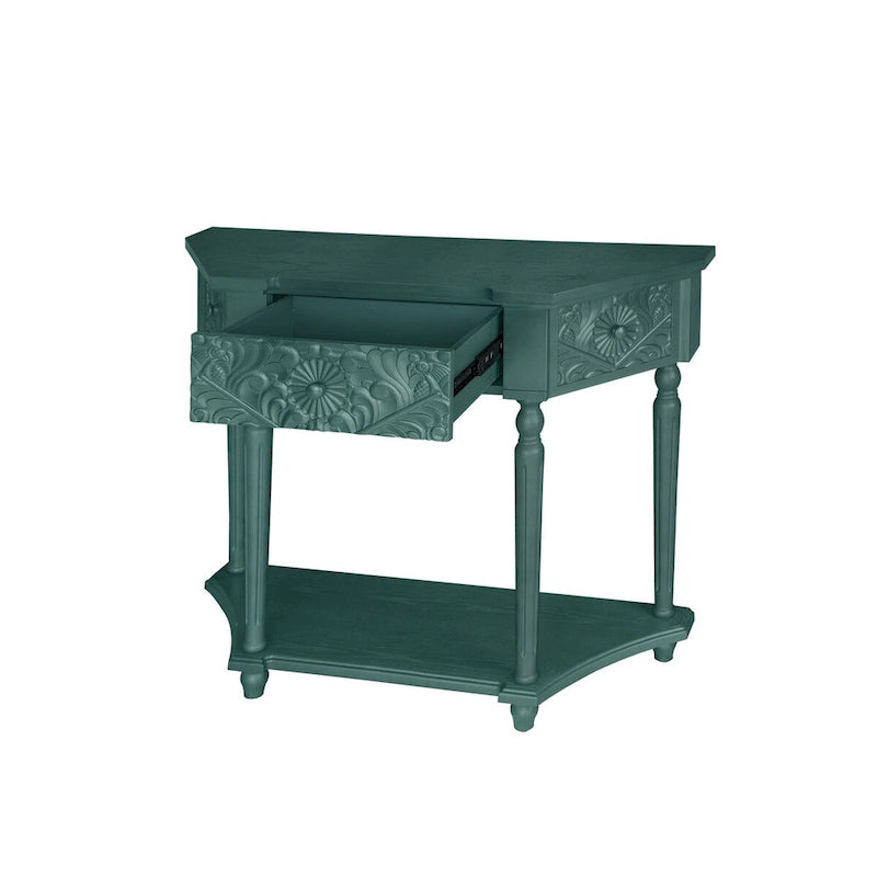 Table d'appoint à 1 tiroir, élégante table d'appoint sculptée à 1 tiroir pour salon, chambre, bureau, entrée