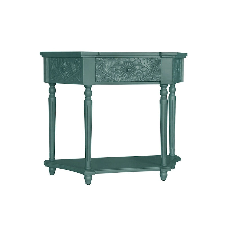 Table d'appoint à 1 tiroir, élégante table d'appoint sculptée à 1 tiroir pour salon, chambre, bureau, entrée