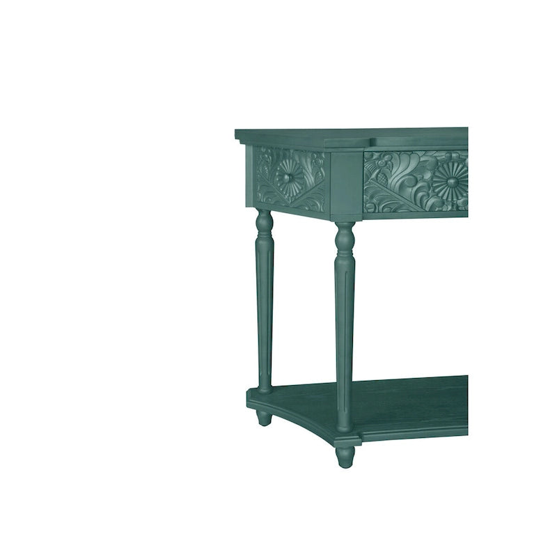 Table d'appoint à 1 tiroir, élégante table d'appoint sculptée à 1 tiroir pour salon, chambre, bureau, entrée