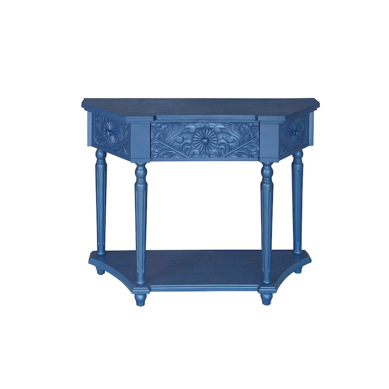 Table d'appoint à 1 tiroir, élégante table d'appoint sculptée à 1 tiroir pour salon, chambre, bureau, entrée