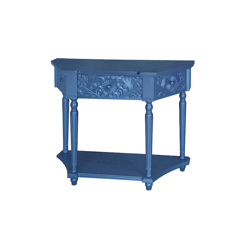 Table d'appoint à 1 tiroir, élégante table d'appoint sculptée à 1 tiroir pour salon, chambre, bureau, entrée