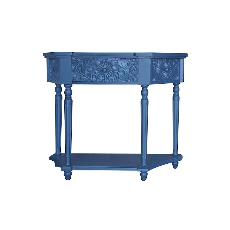 Table d'appoint à 1 tiroir, élégante table d'appoint sculptée à 1 tiroir pour salon, chambre, bureau, entrée