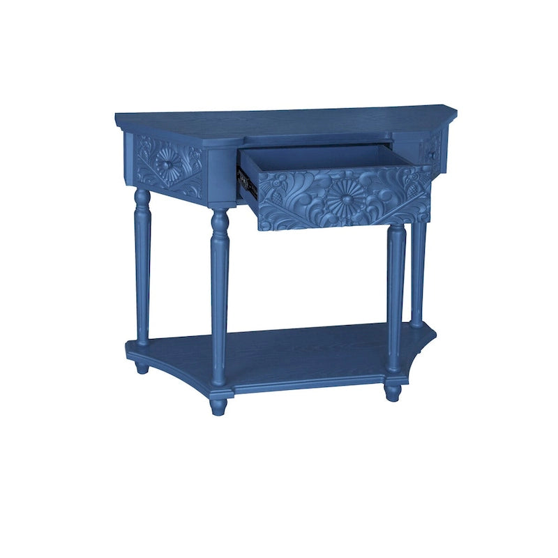 Table d'appoint à 1 tiroir, élégante table d'appoint sculptée à 1 tiroir pour salon, chambre, bureau, entrée