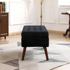 Banc de rangement avec rangement intégré, banc de bout de lit, banc d'entrée, pouf de rangement, 111 cm (L) x 46 cm (P), banc en lin gris