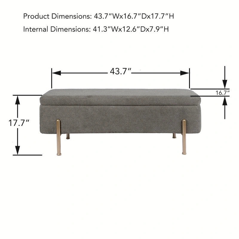 Banc de rangement rembourré, pouf, banc d'entrée, coffre de rangement