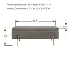 Banc de rangement rembourré, pouf, banc d'entrée, coffre de rangement