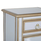 Armoire de chambre à un tiroir et une porte en verre miroir - Beige - Roche River Decor