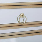 Armoire de chambre à un tiroir et une porte en verre miroir - Beige - Roche River Decor