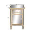 Armoire de chambre à un tiroir et une porte en verre miroir - Beige - Roche River Decor