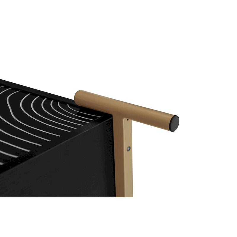 Buffet sculpté à 4 portes, meuble de rangement avec étagère réglable pour salon