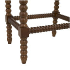 Banc en tissu avec pieds tournés traditionnels en bois marron - Crème - Roche River Decor