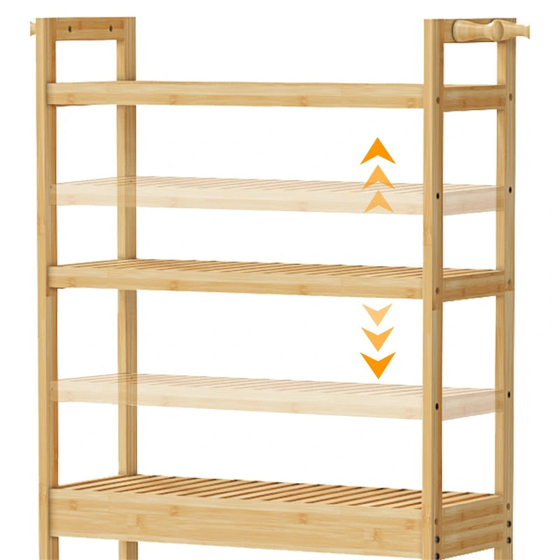 Étagère de toilette en bambou gain de place, réglable, à poser au-dessus des toilettes