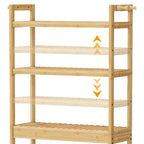 Étagère de toilette en bambou gain de place, réglable, à poser au-dessus des toilettes