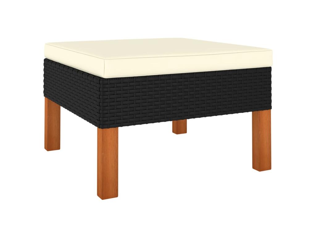 Ensemble de mobilier de jardin en résine tressée noire - dlz1766459455661