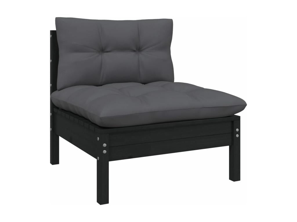 Ensemble de mobilier de jardin noir, 63,5 x 63,5 x 62,5 cm