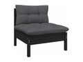 Ensemble de mobilier de jardin noir, 63,5 x 63,5 x 62,5 cm