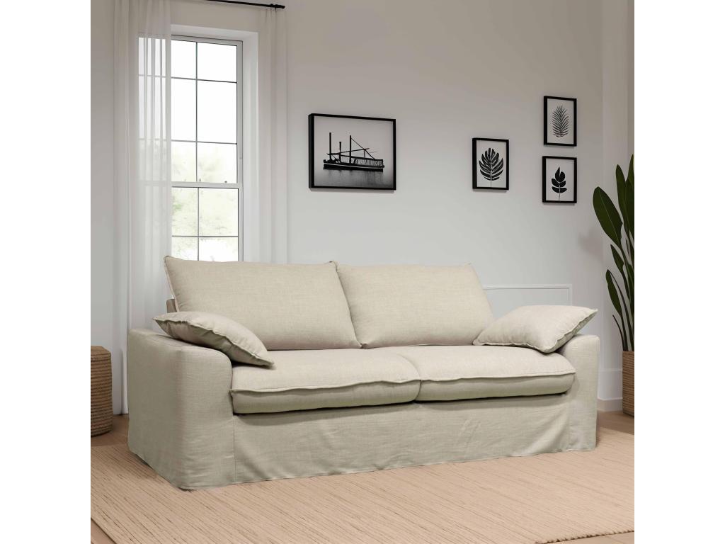 Canapé-lit en tissu beige - dlz1766459134775