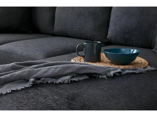 Canapé-lit en tissu anthracite