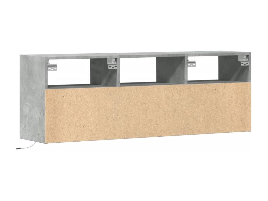 Meuble TV gris, 130 x 31 x 45 cm