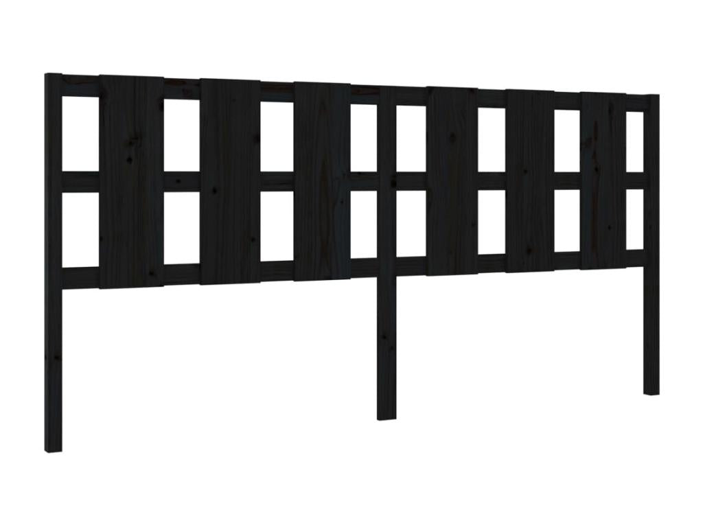 Lit en bois massif noir, 205,5 x 4 x 100 cm