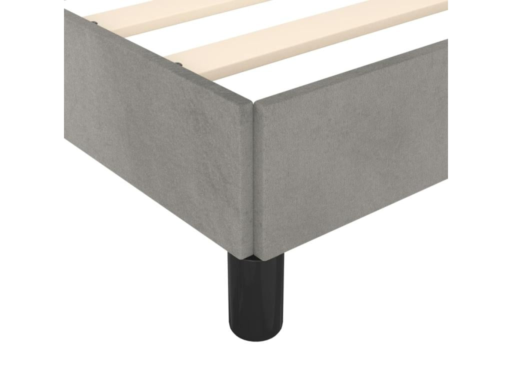 Cadre de lit en velours gris, 100 x 200 cm