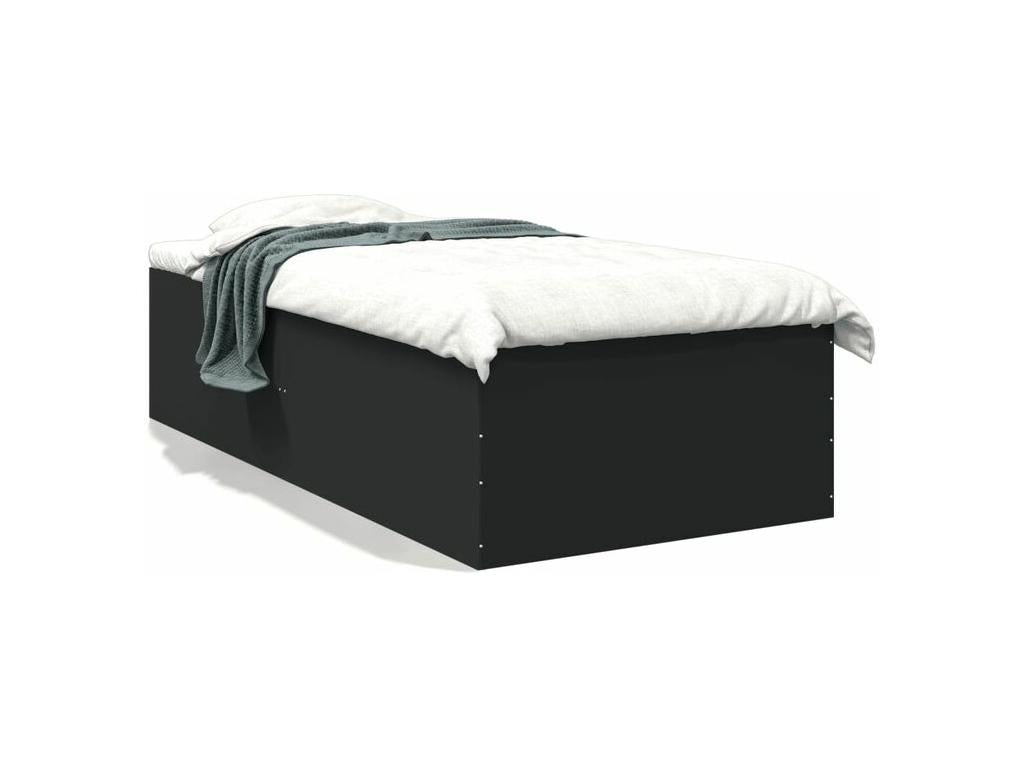 Cadre de lit en bois d'ingénierie noir, 90 x 200 cm - dlz1766459899700