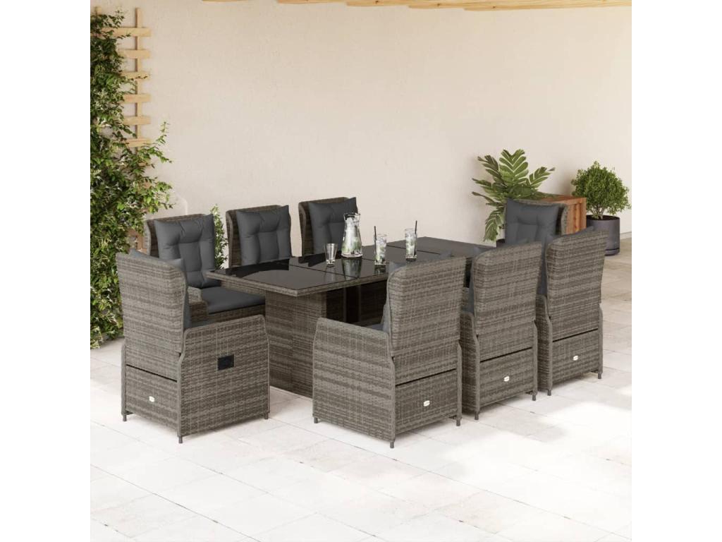 Mobilier de maison en résine tressée grise - dlz1766459708075