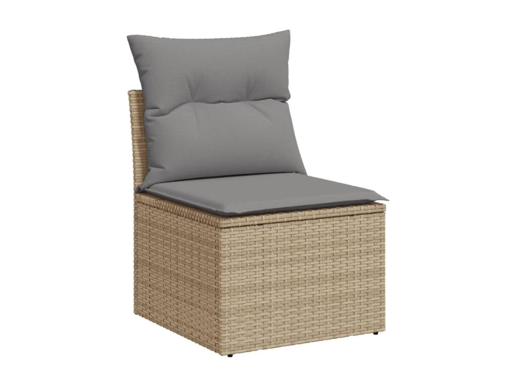 Ensemble de mobilier de jardin en résine tressée beige - dlz1766459184938