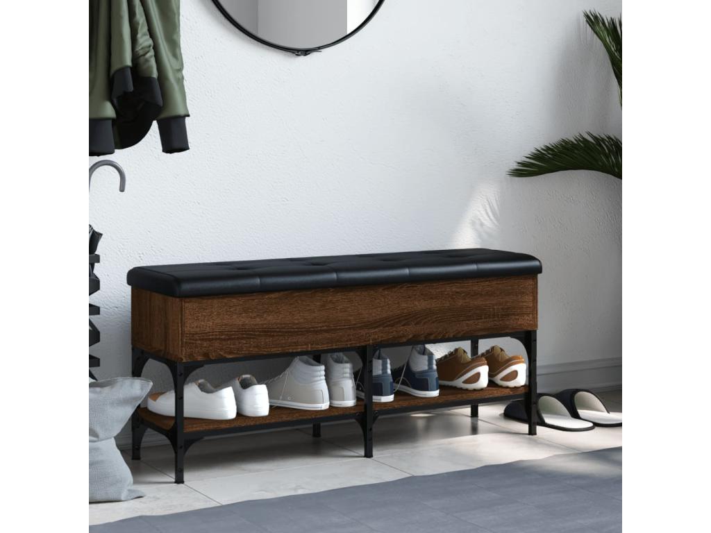 Banc en bois d'ingénierie brun, 102 x 32 x 45 cm