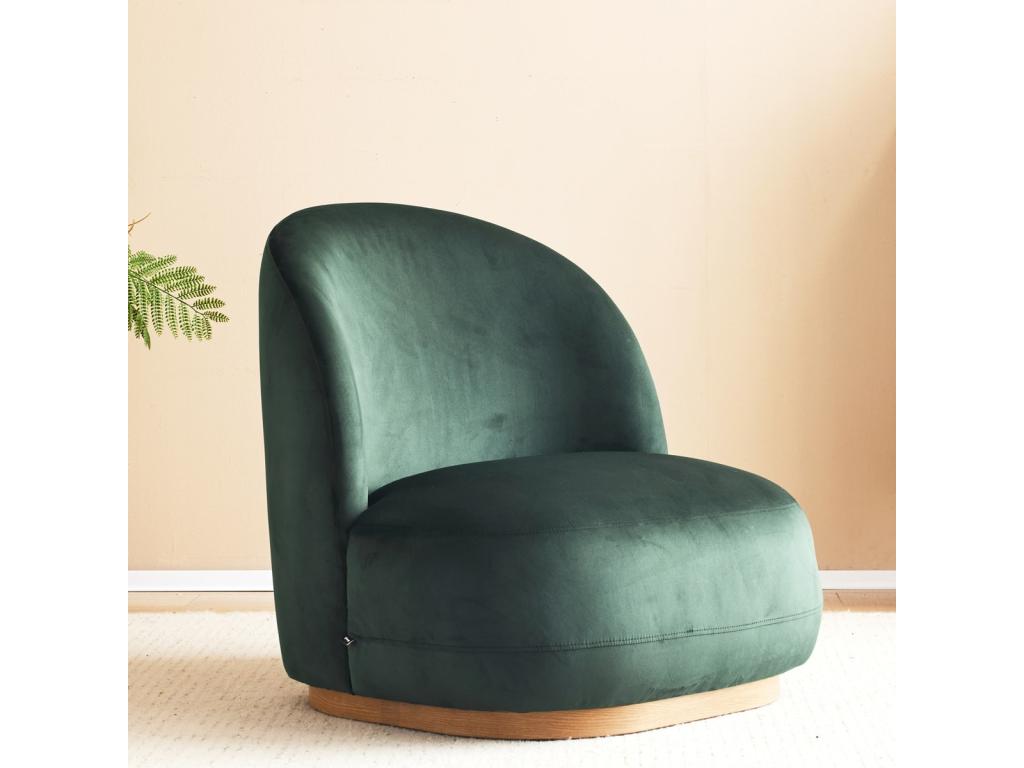 Fauteuil d'appoint en velours vert - dlz1766459796296