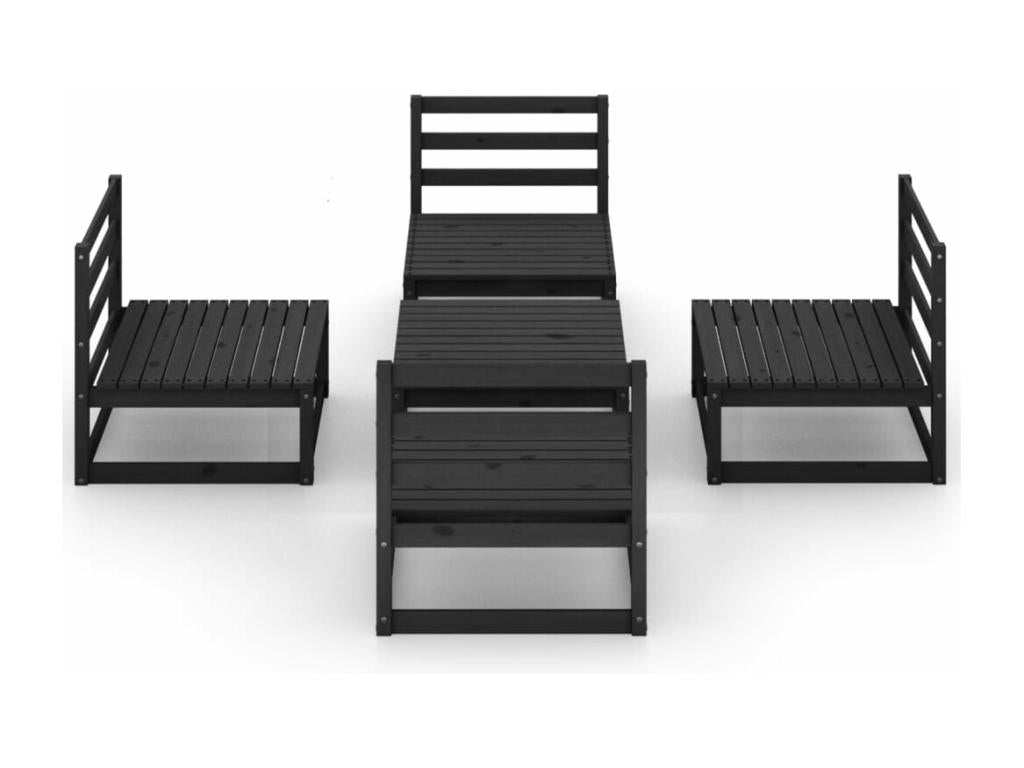 Ensemble de mobilier de jardin en pin noir - dlz1766459657109