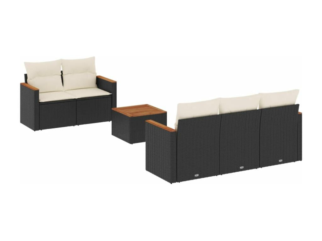 Ensemble de mobilier de jardin en résine tressée noire - dlz1766459525371