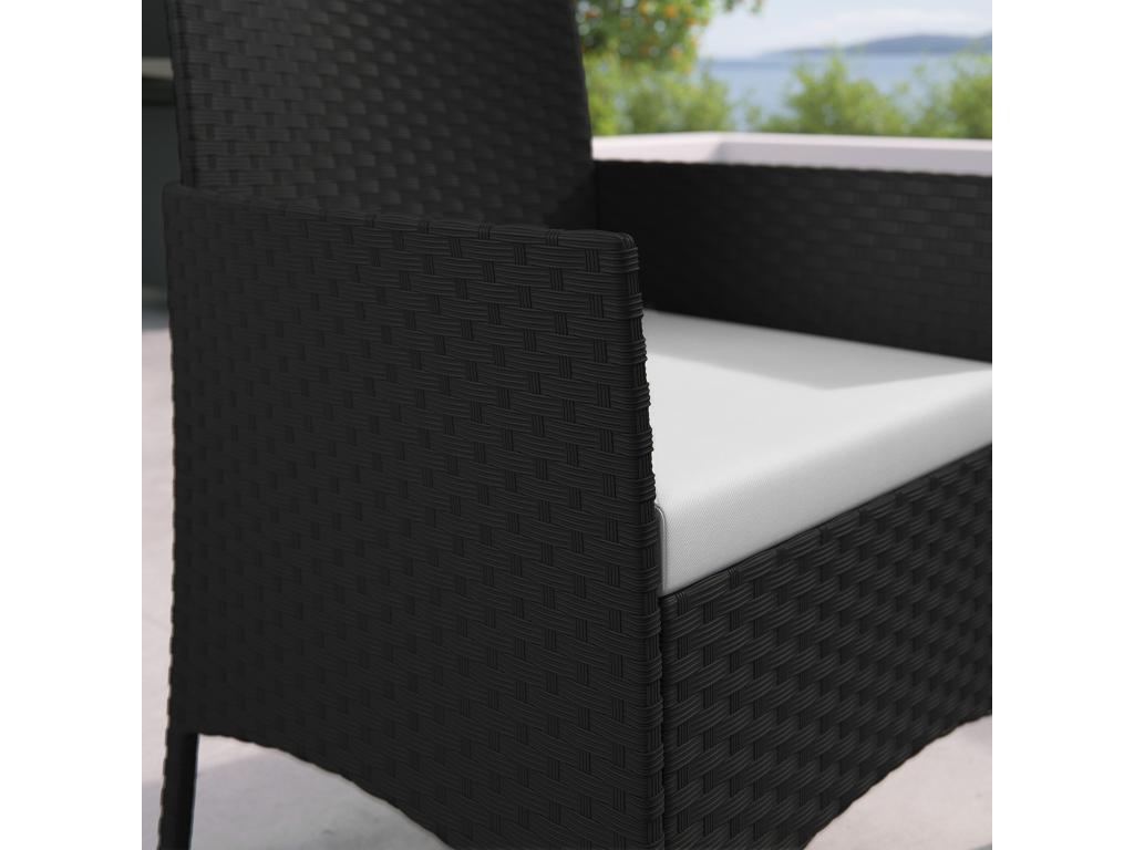Canapé en résine tressée noire