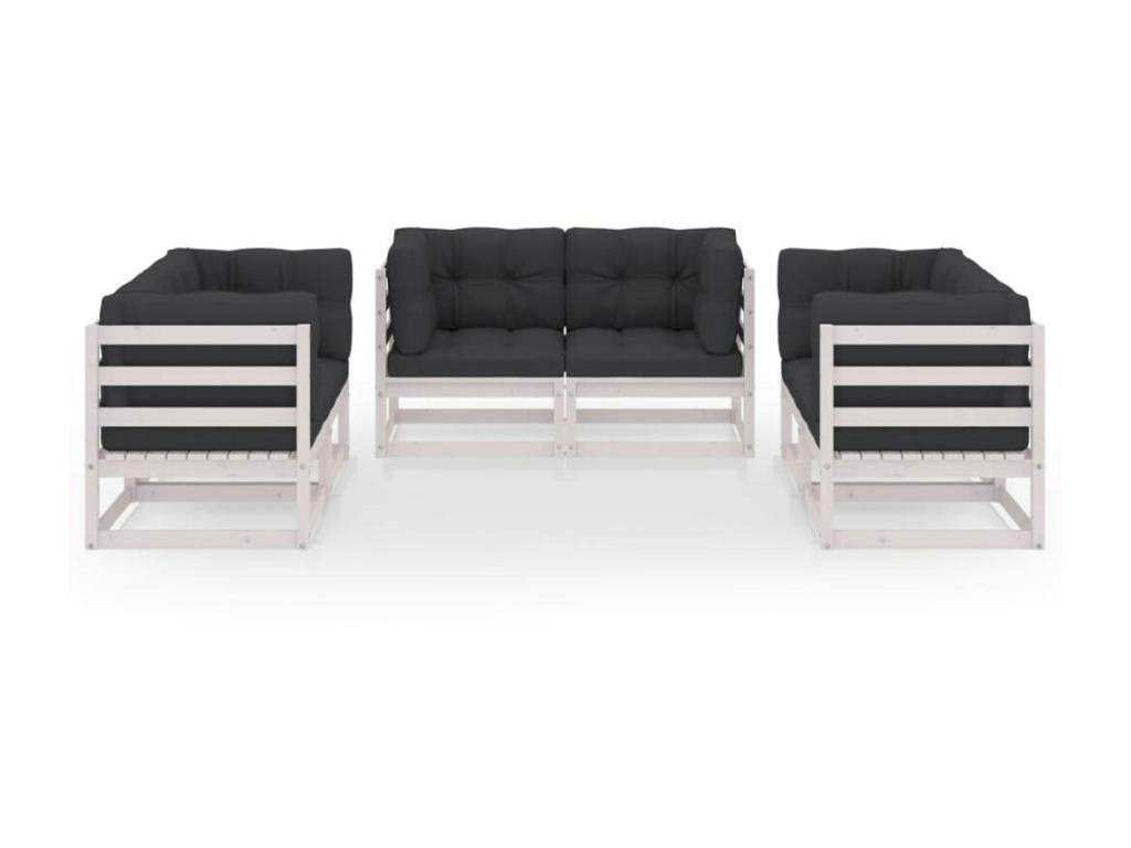 Ensemble de mobilier de jardin en pin blanc - dlz1766459927338