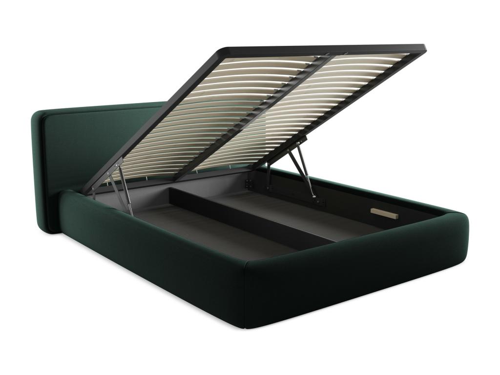 Lit en tissu bouclé vert, 200 x 225 cm