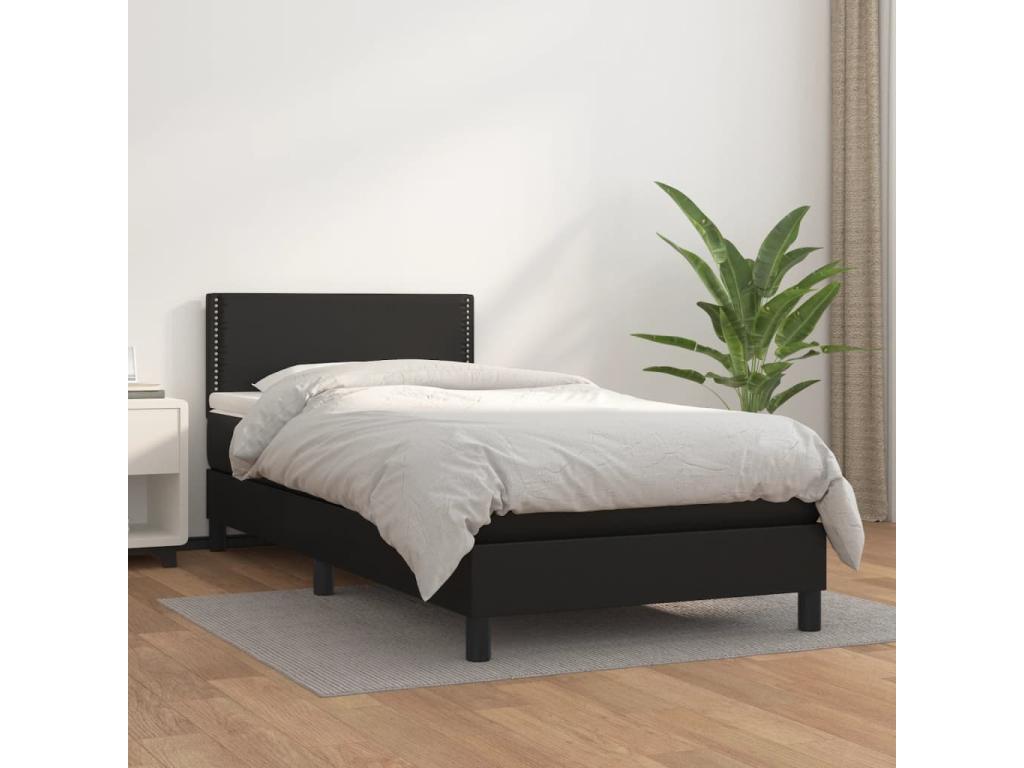 Matelas en similicuir noir, 90 x 200 cm